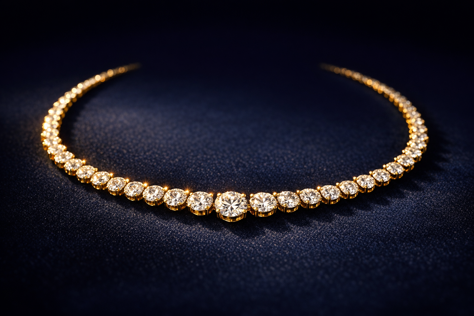 Graduated diamond riviera necklace