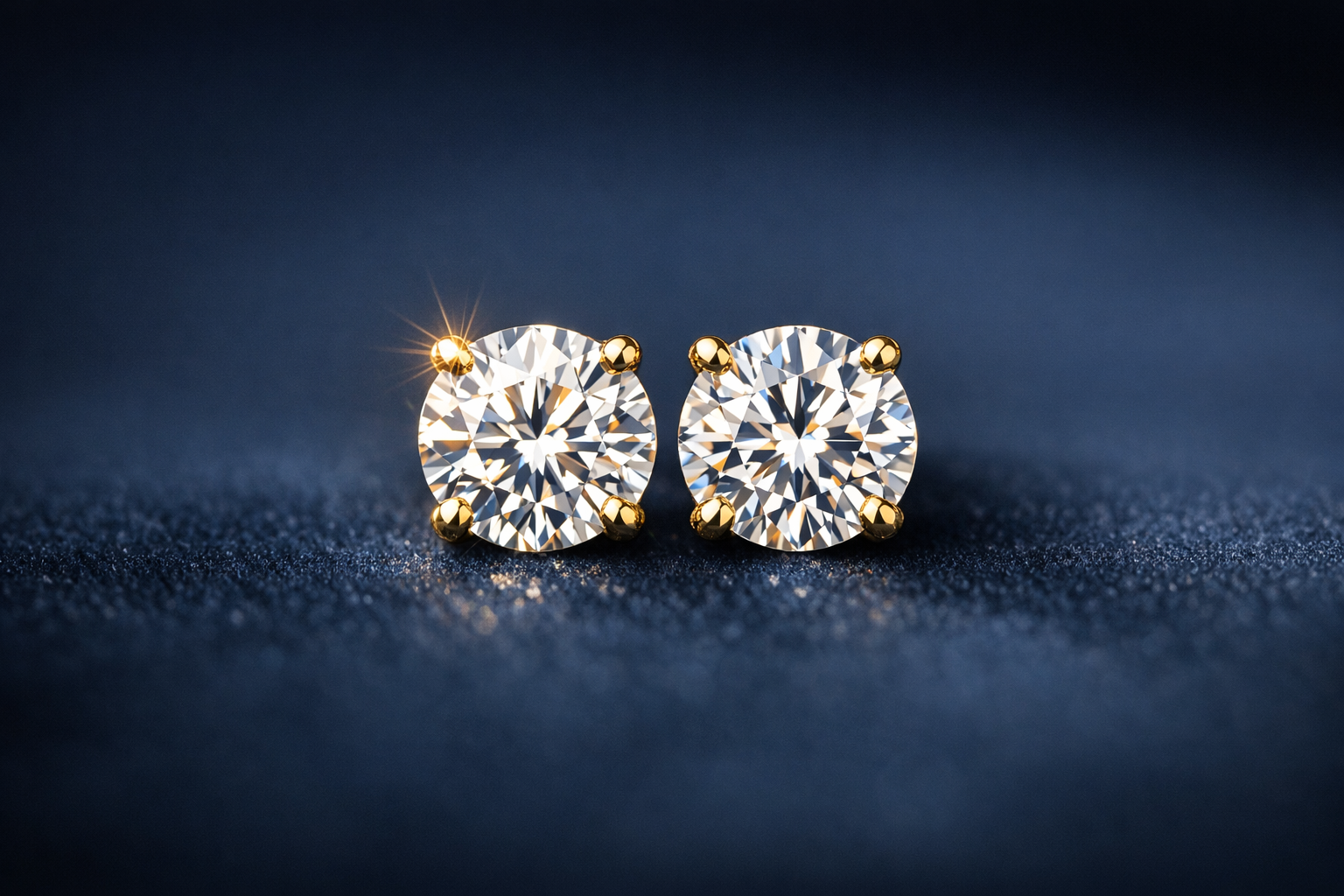 Round brilliant-cut diamond stud earrings